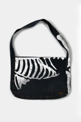 14oz Black Denim BOOK BAG (BONE) - Black