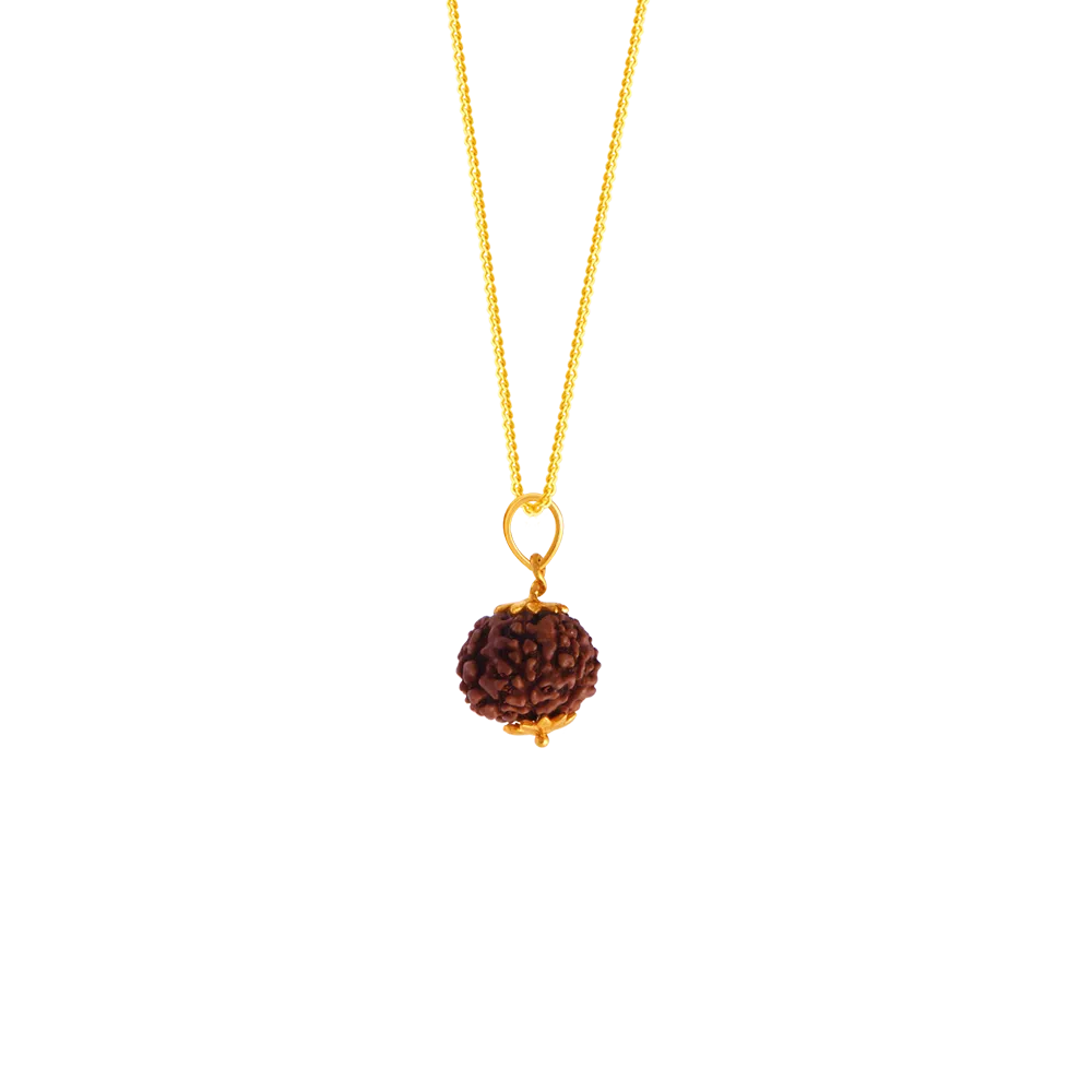 22k Rudraksh Studded Gold Pendant Design