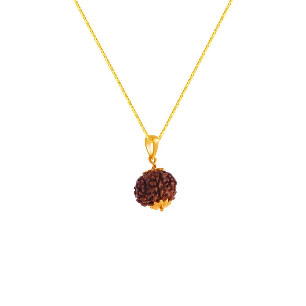 22k Rudraksh Studded Gold Pendant Design