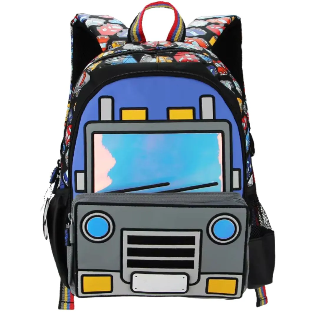 3D Design Backpack with Front Pocket for Kids (Bus)