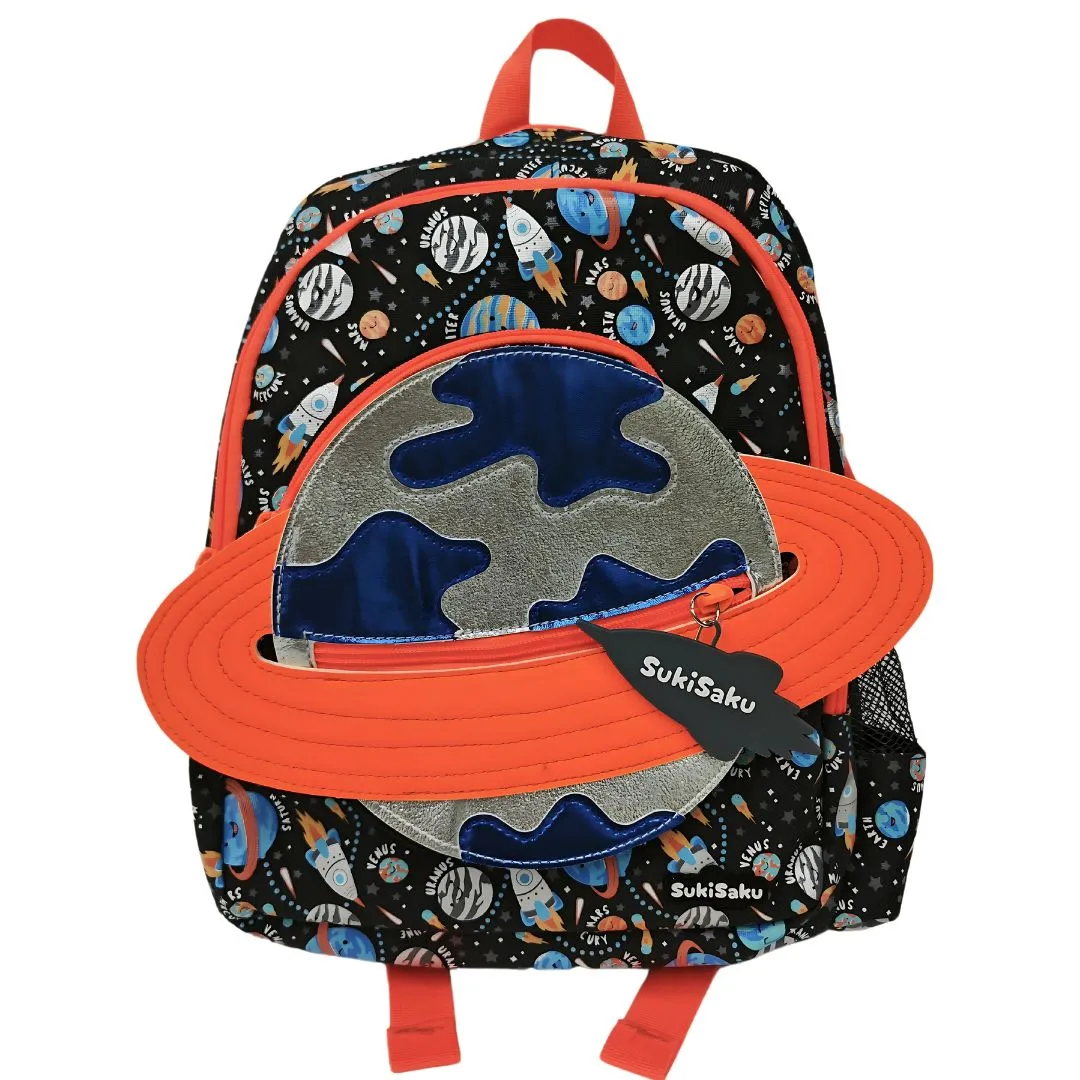 3D Design Backpack with Front Pocket for Kids (Planet)