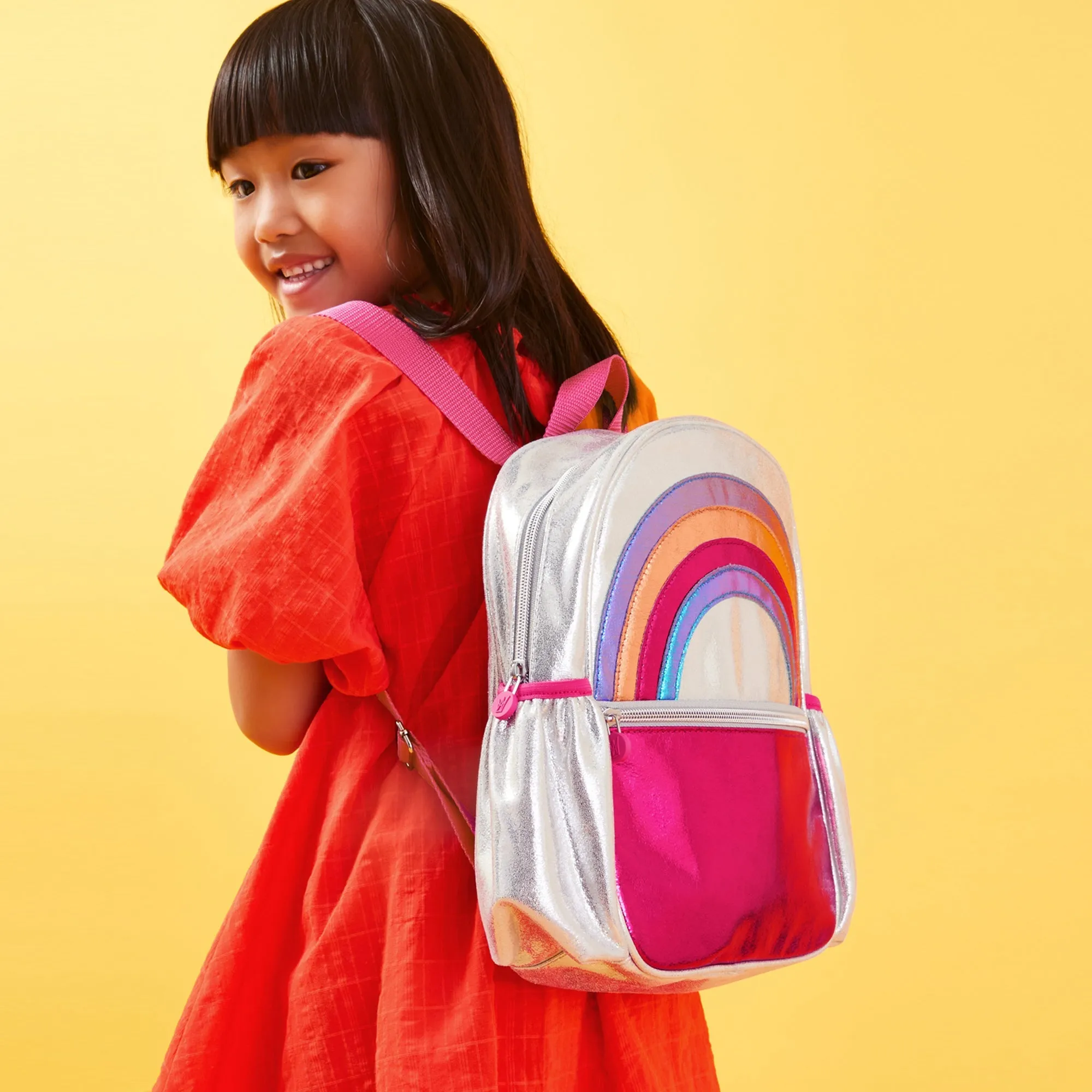 Accessorize London Girls Metallic Rainbow Backpack