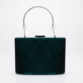 Alba - Emerald Green Velvet Clutch