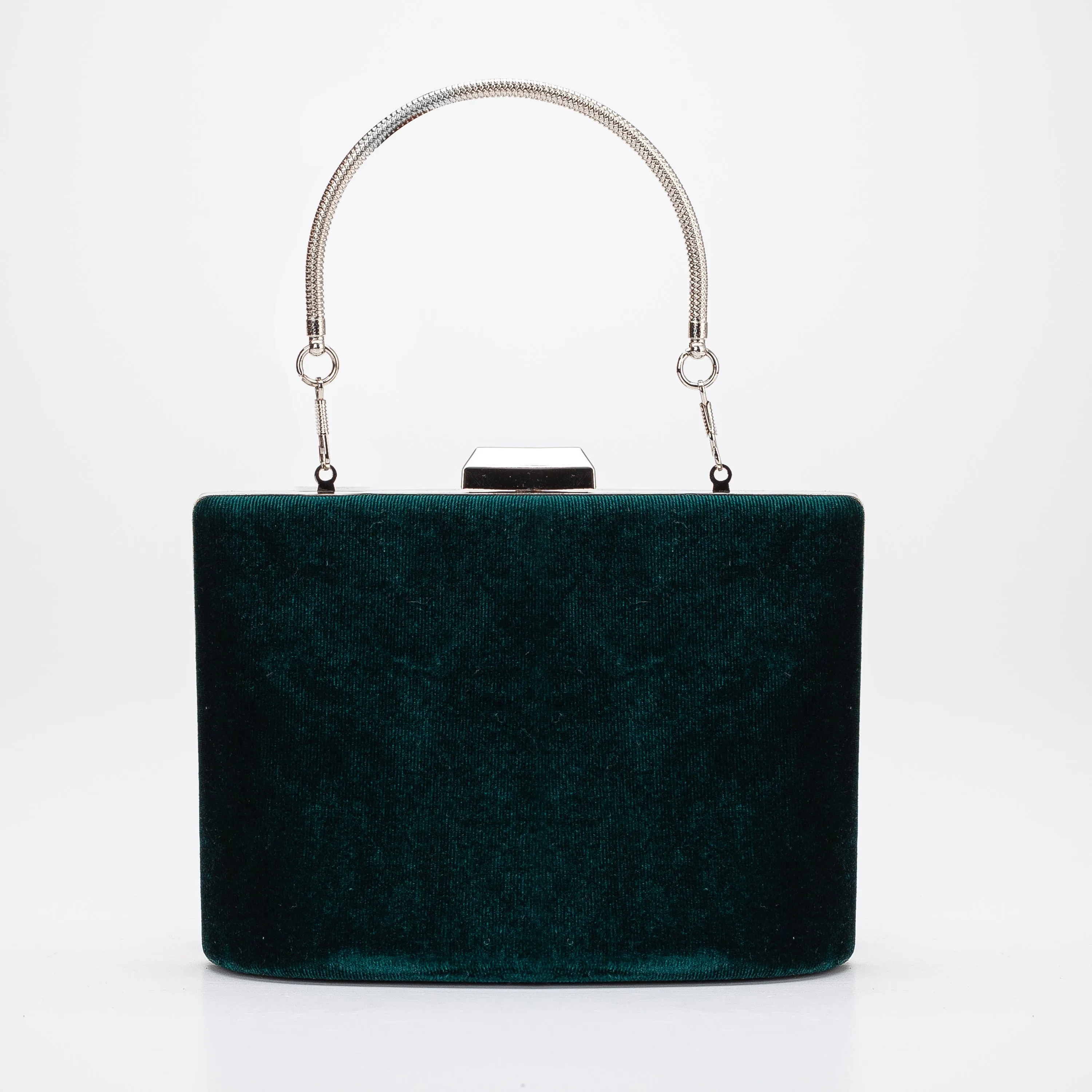 Alba - Emerald Green Velvet Clutch