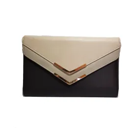 ALDO Grey & Black Double Flap Envelope Clutch | Pre Loved |