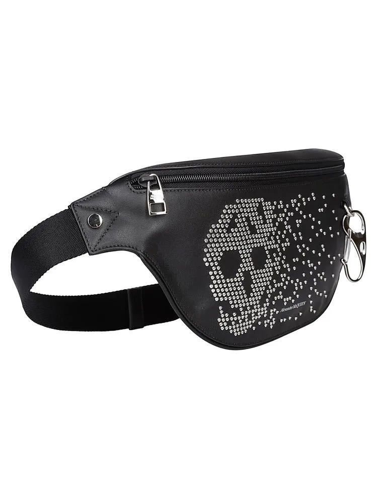 Alexander McQueen Skull Studded Logo Print Belt Bag