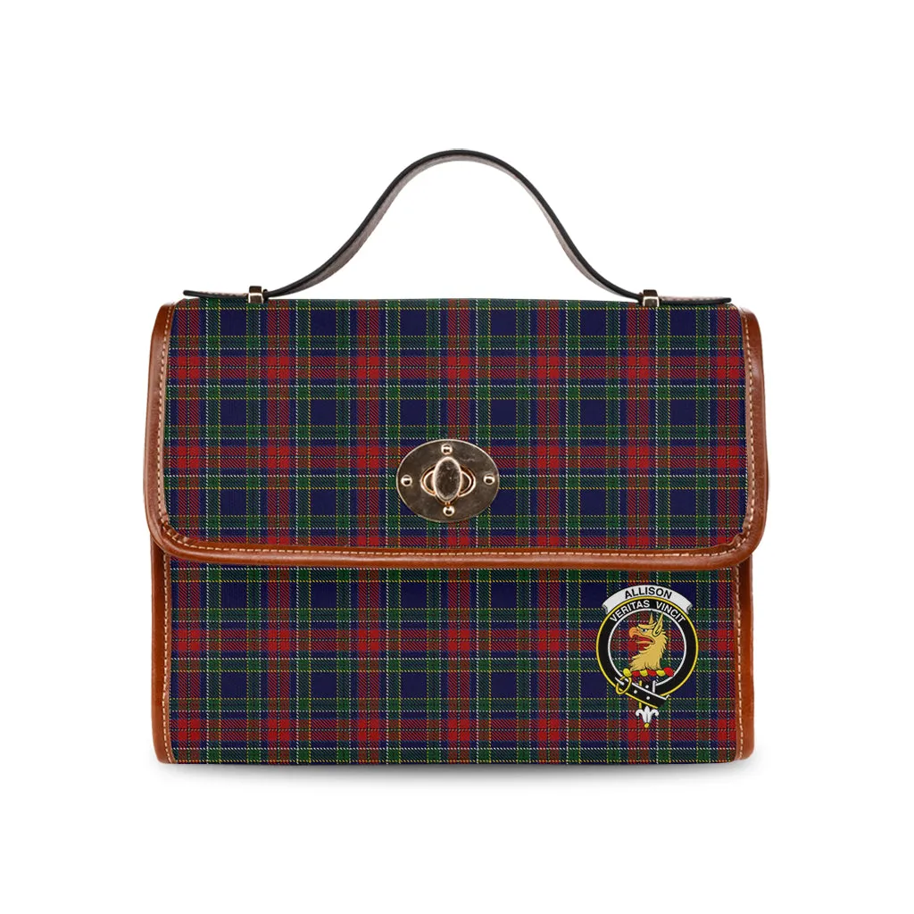 Allison Red Tartan Waterproof Canvas Bag with Family Crest