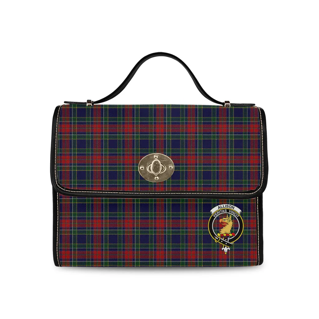 Allison Red Tartan Waterproof Canvas Bag with Family Crest