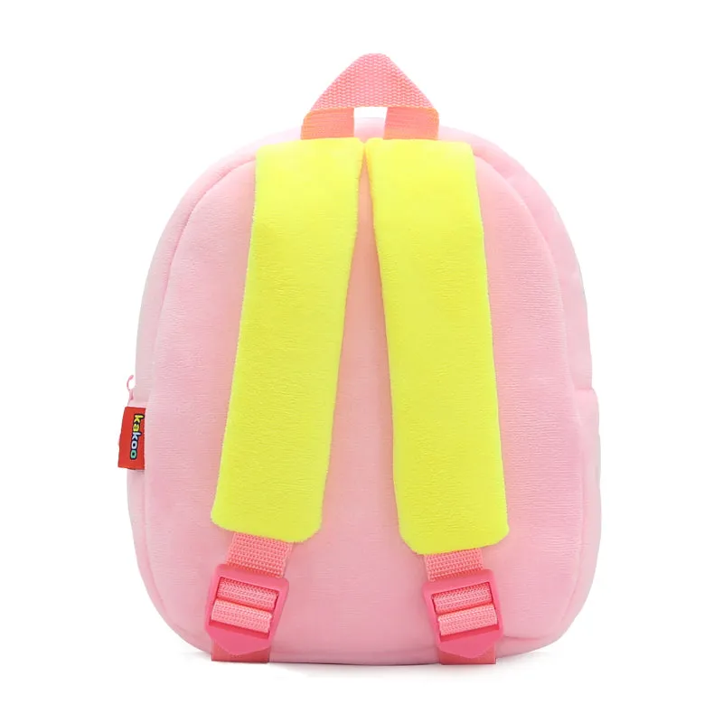 Anykidz 3D Pink Crane School Backpack Cute Vehicle With Cartoon Designs Children Toddler Plush Bag For Baby Girls and Boys