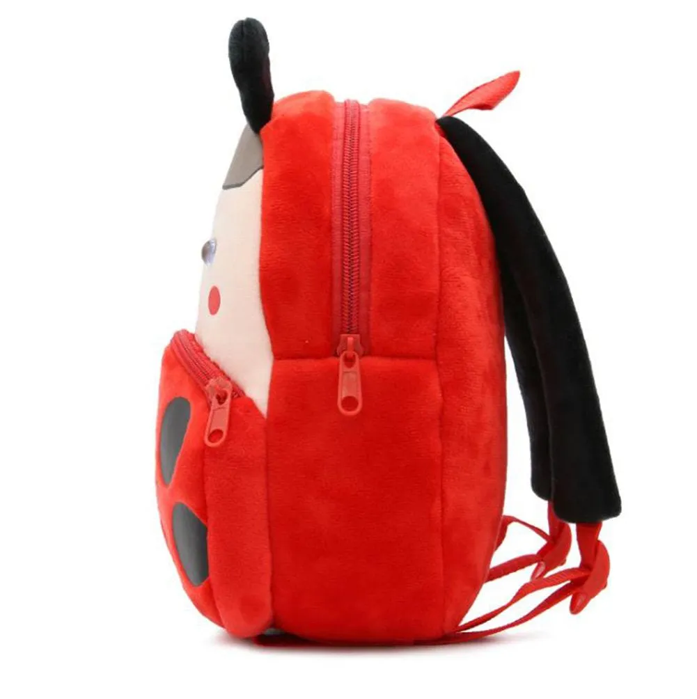 Anykidz 3D Red Ladybug Kids School Backpack Cute Cartoon Animal Style Children Toddler Plush Bag Perfect Accessories For Boys and Girls