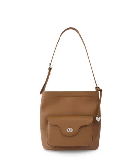 [APOA] Seasonless Suave Leather Bucket Bag Brown