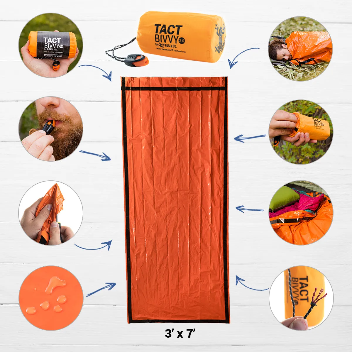 [B1G2] Tact Bivvy® 2.0 Emergency Sleeping Bag - Orange