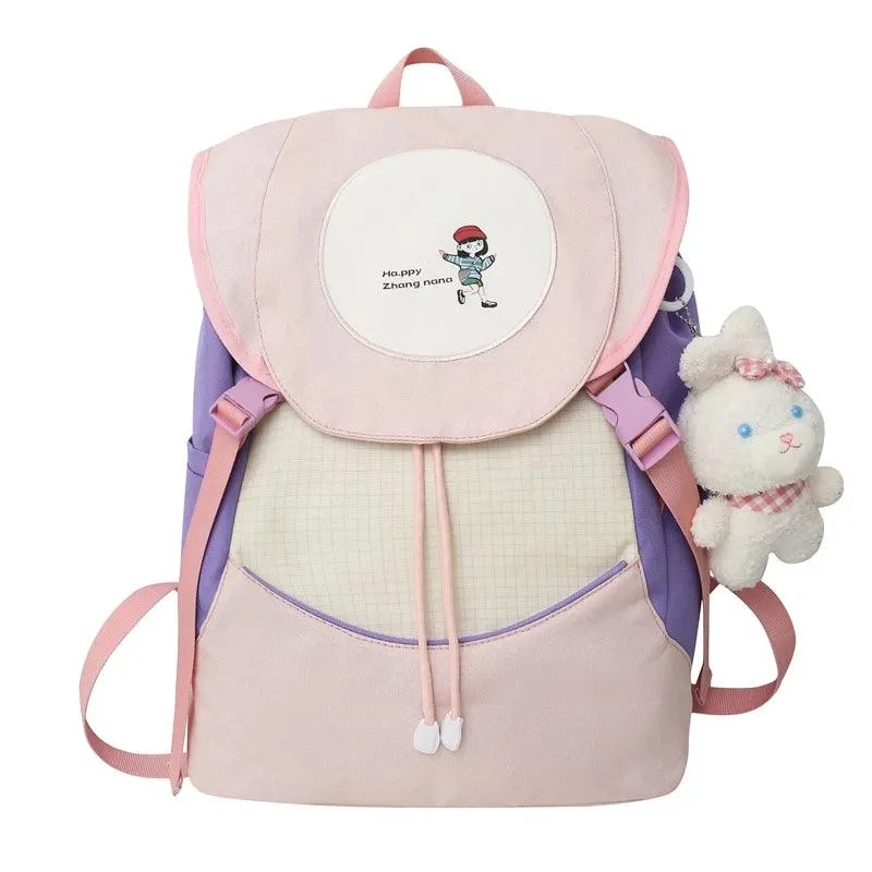 B3109 Women's Cool Backpack - Flip Nylon School Book Bag