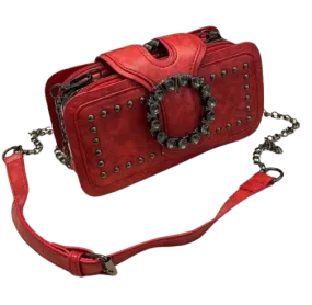 Bag - Shoulder - red studded