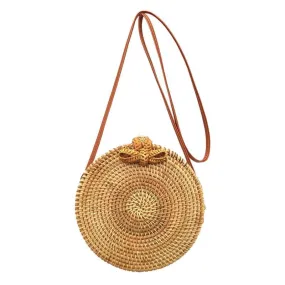 Bali Rattan Butterfly Buckle Shoulder Bag