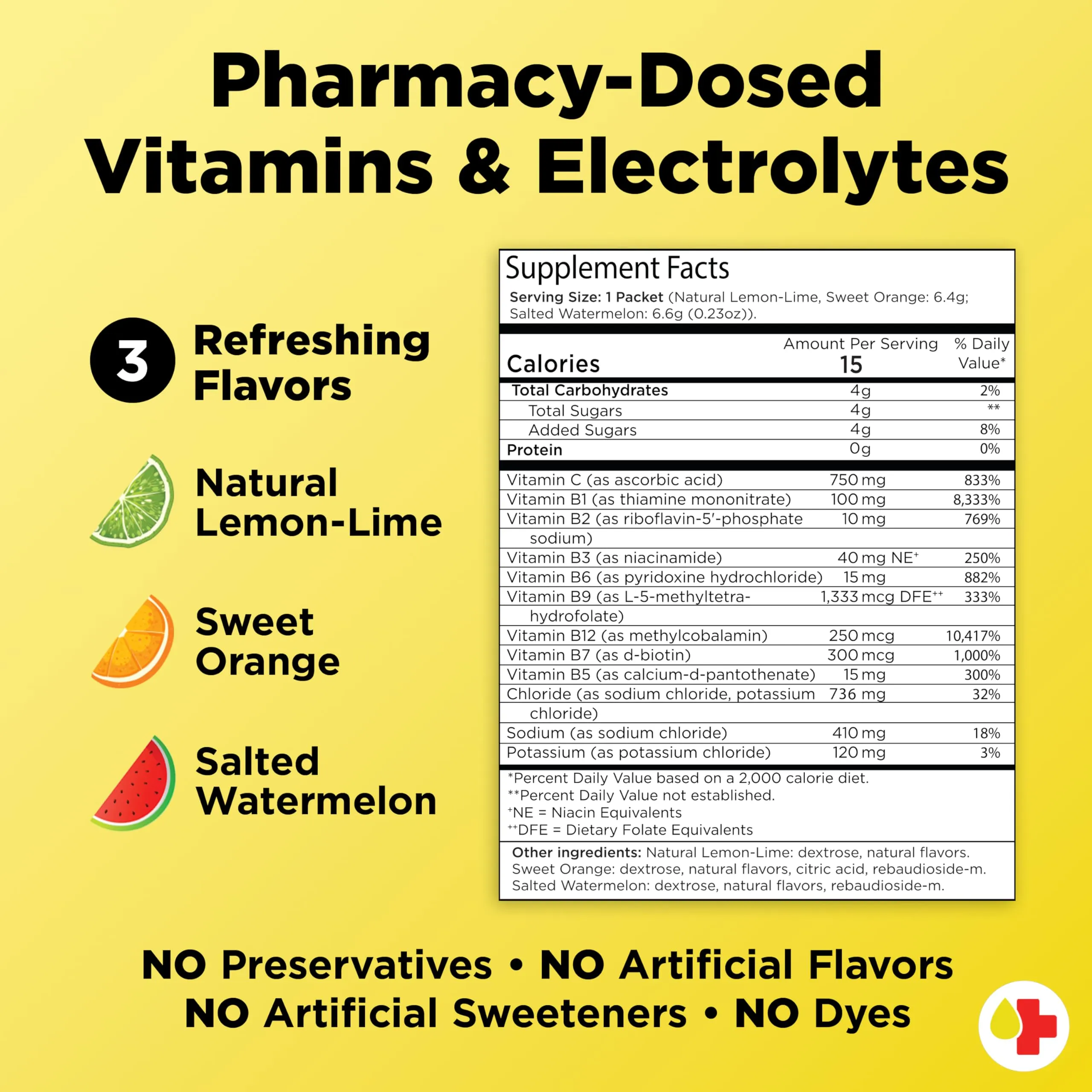 Banana Bag Oral Solution - Pharmacist Hydration Recovery Formula - Electrolyte & Vitamin Powder Packet Drink Mix - Sweet Orange - Pack of 3