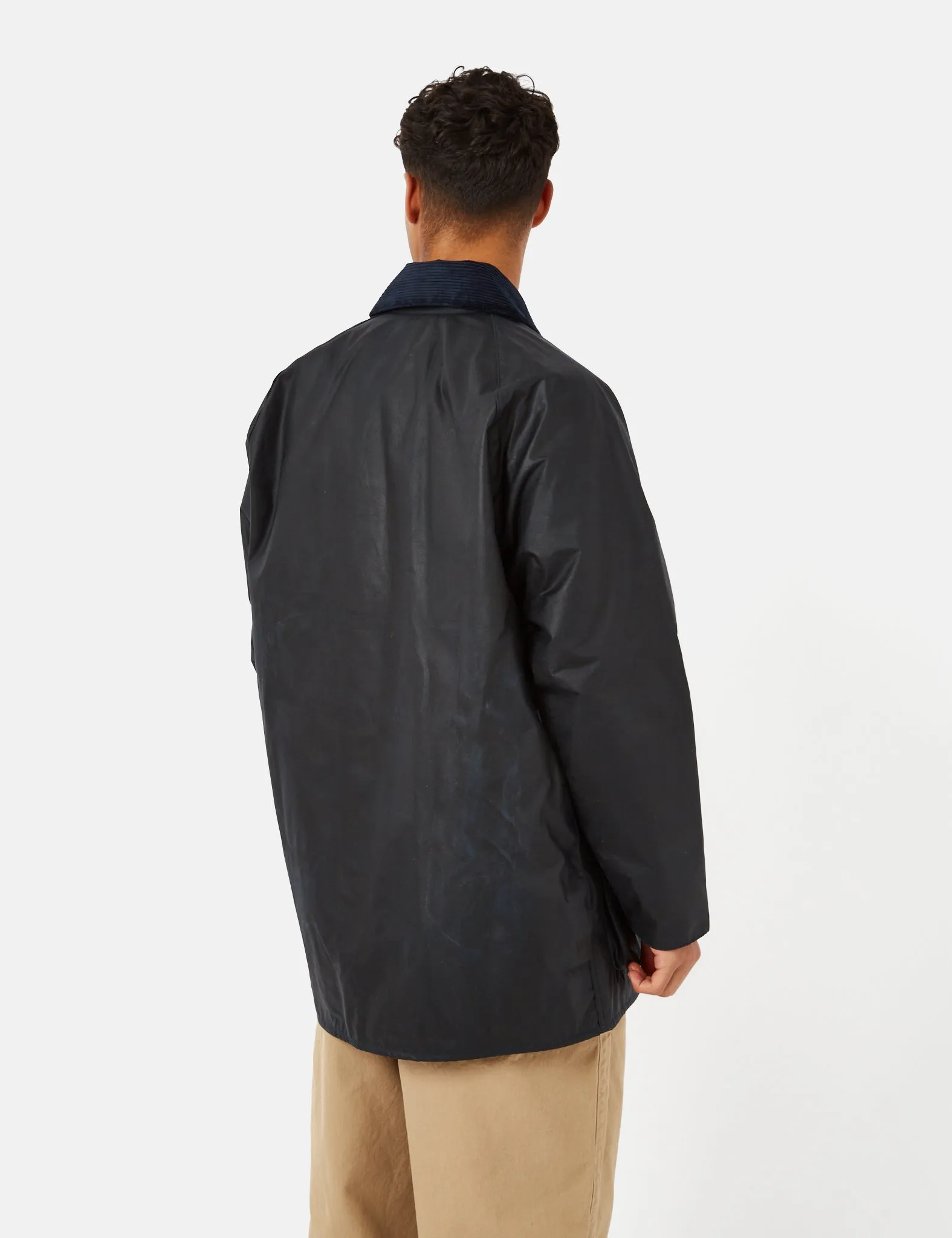 Barbour Beaufort Wax Jacket - Navy Blue