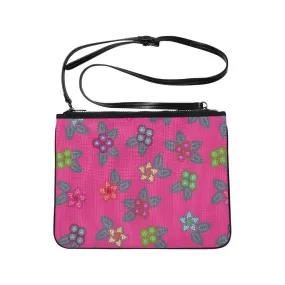 Berry Flowers Slim Clutch Bag