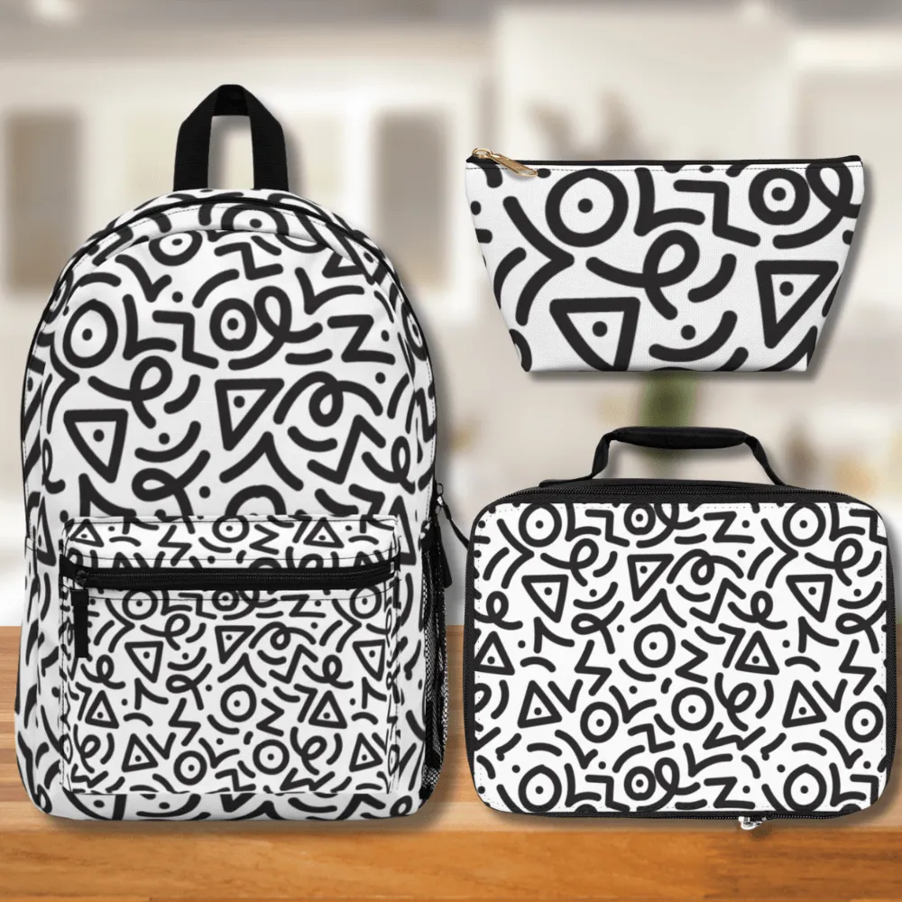 Black & White Abstract Backpack