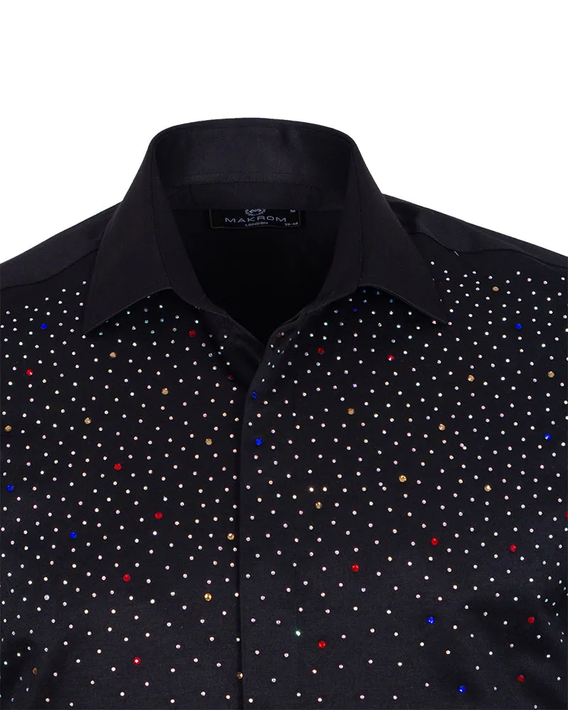 Black Stone Studded Shirt