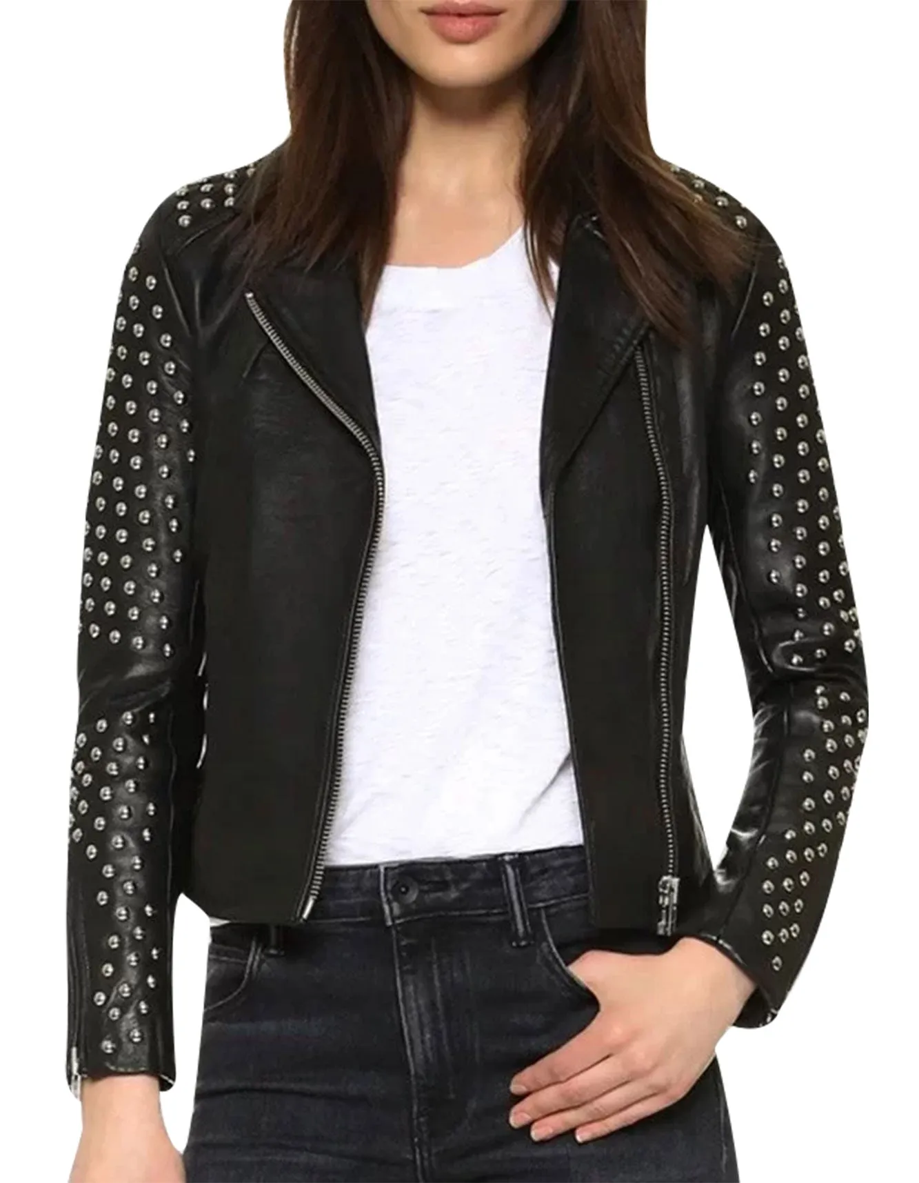 Black Studded Motorcycle Jacket