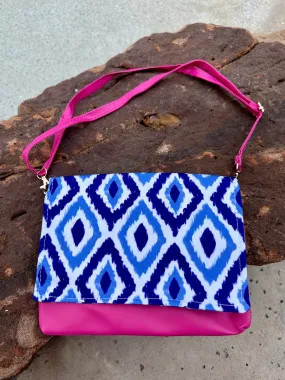 Blue Ikat Convertible Clutch