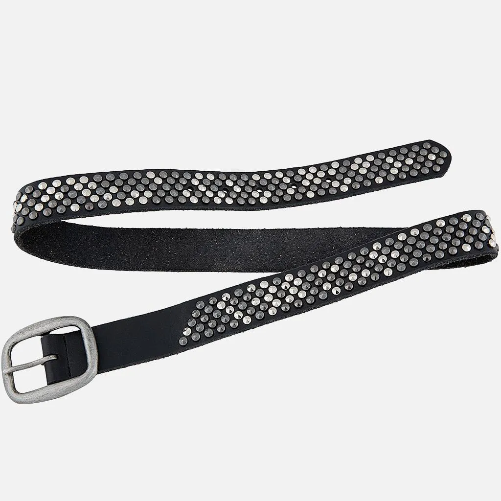 Britta Vintage Silver Studded Leather Belt