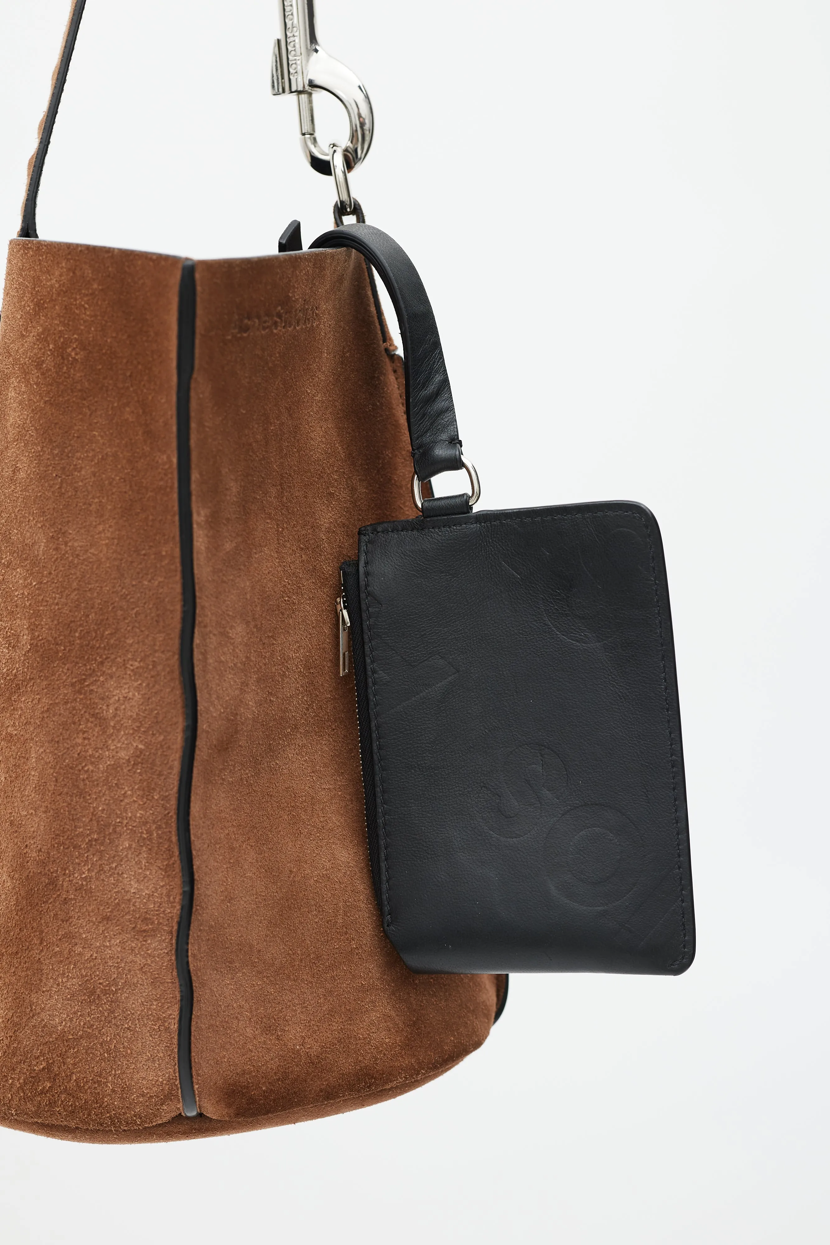 Brown Suede Market Bucket Bag