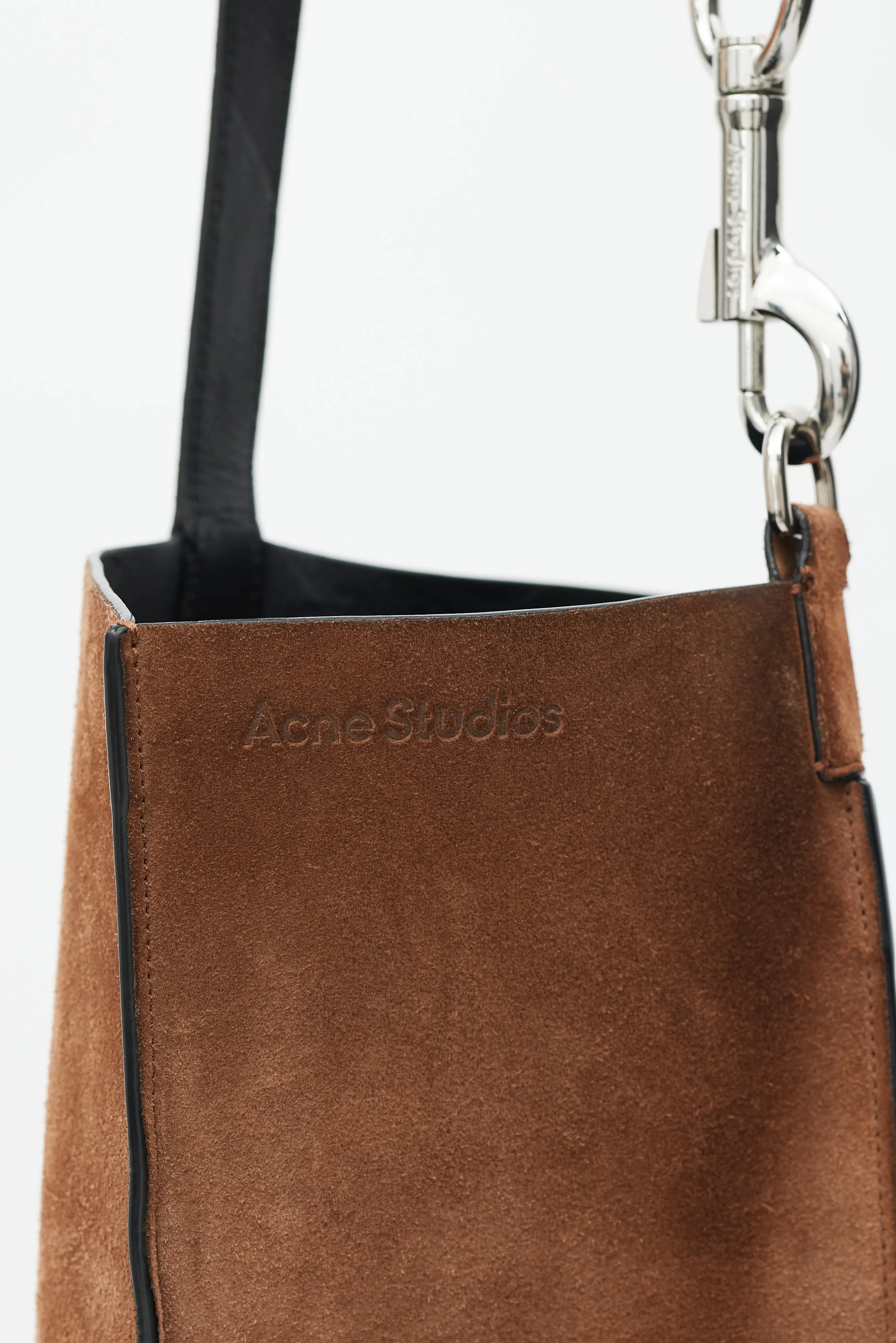 Brown Suede Market Bucket Bag