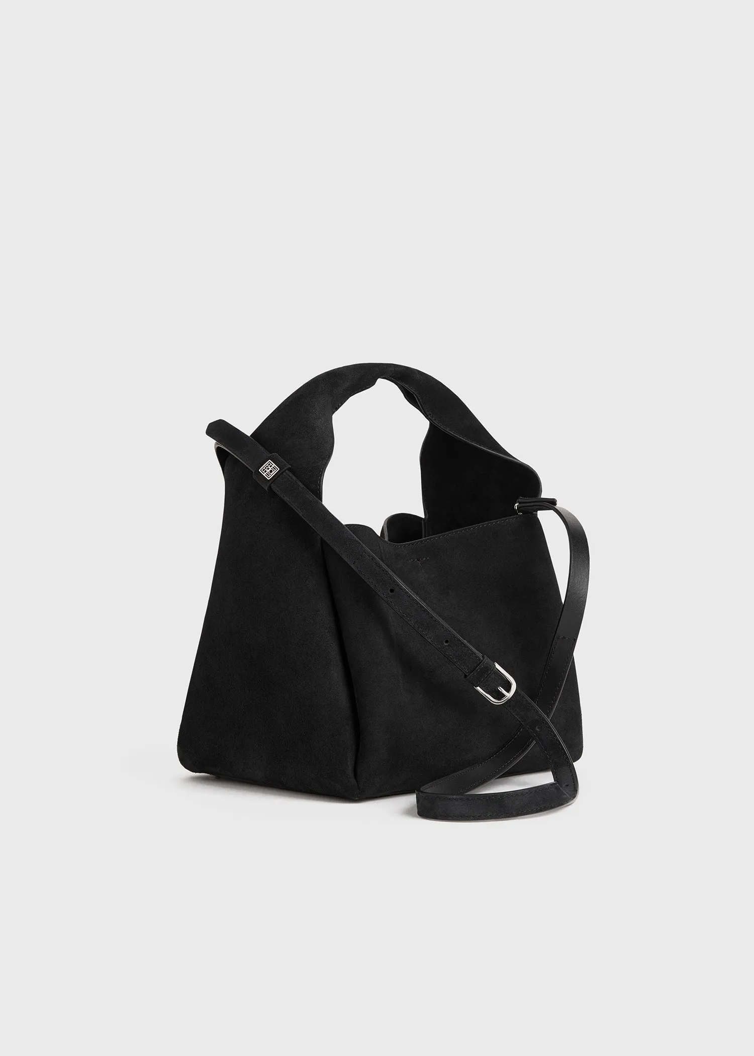 Bucket bag black suede