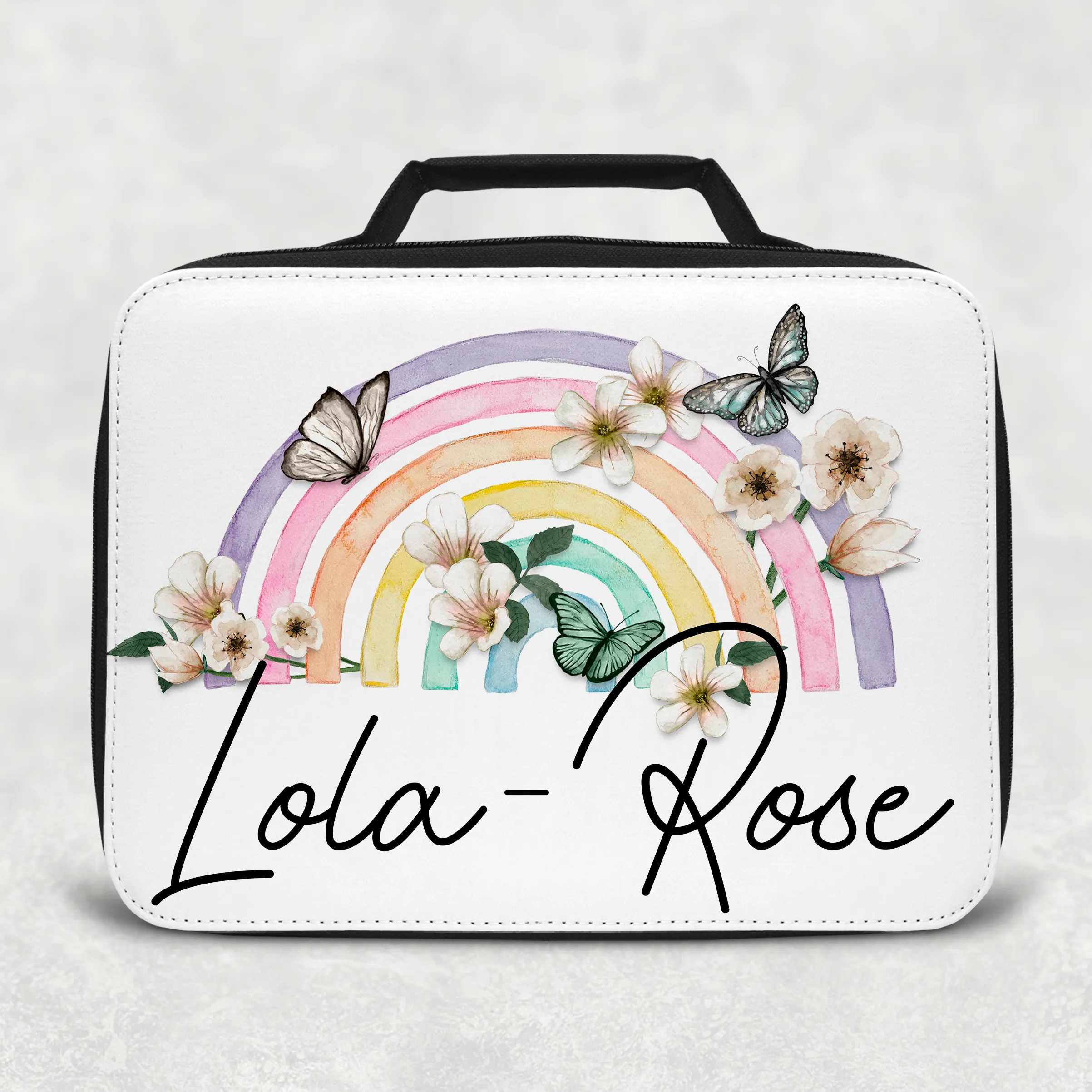 Butterfly Rainbow Personalised Insulated Lunch Bag