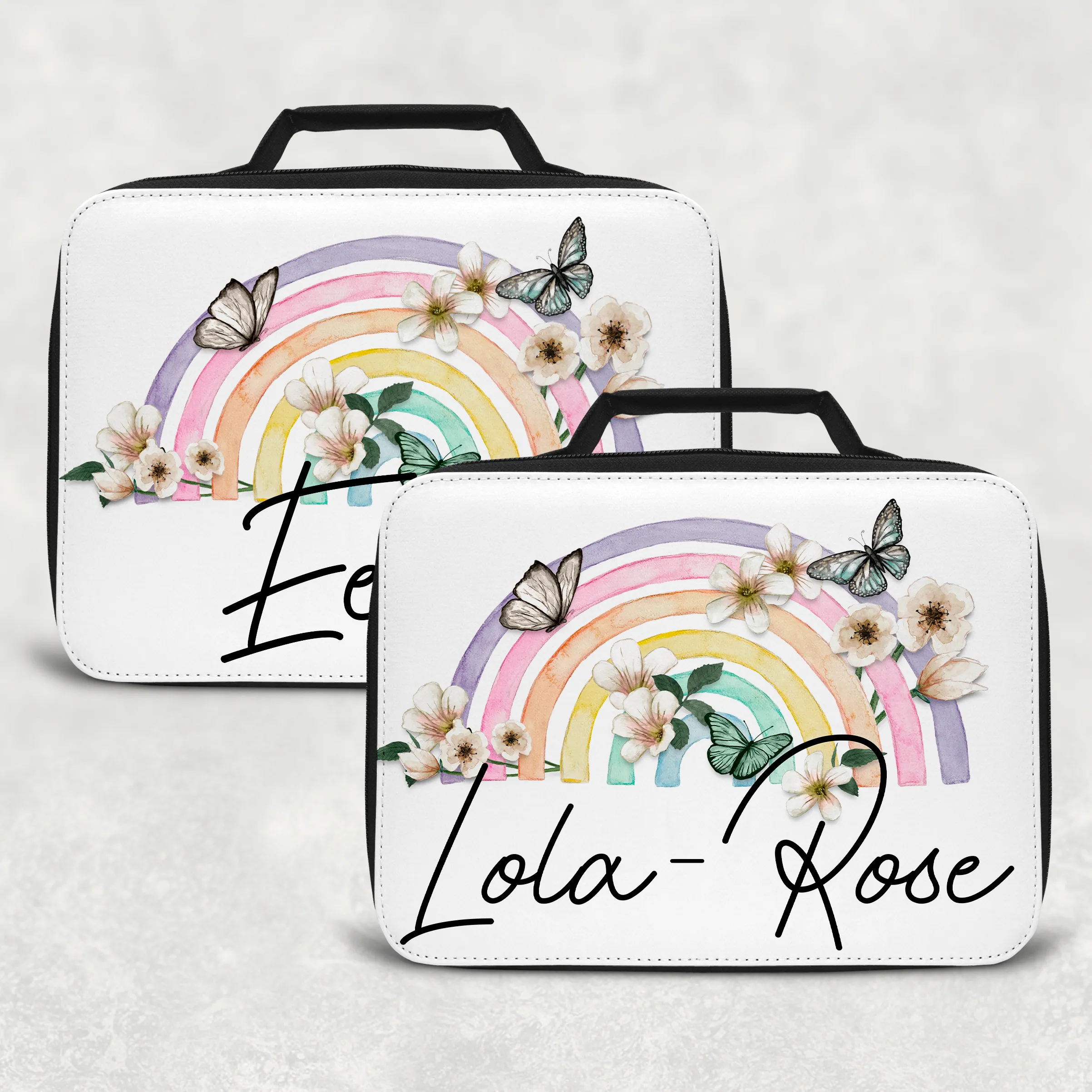 Butterfly Rainbow Personalised Insulated Lunch Bag