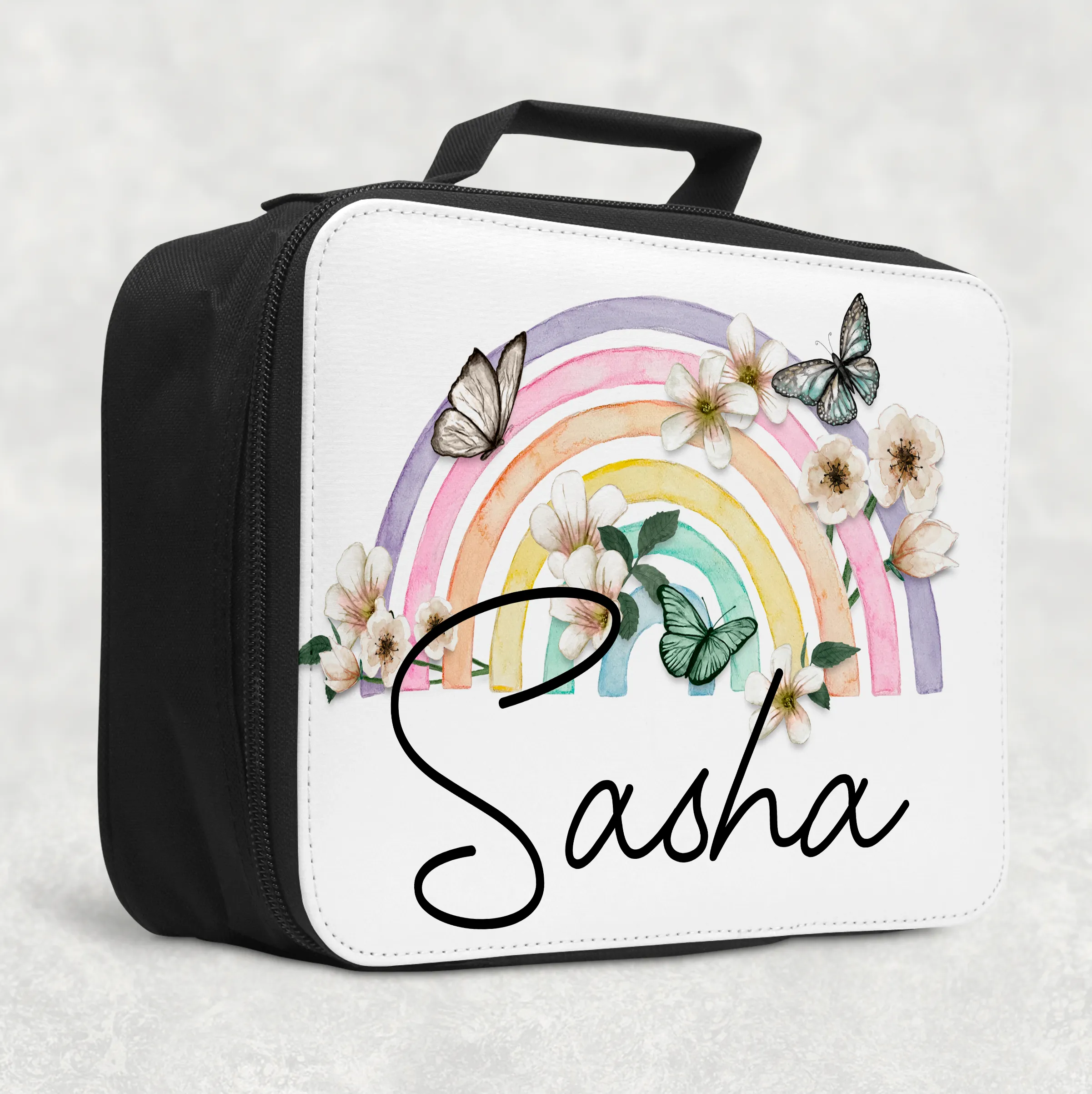 Butterfly Rainbow Personalised Insulated Lunch Bag