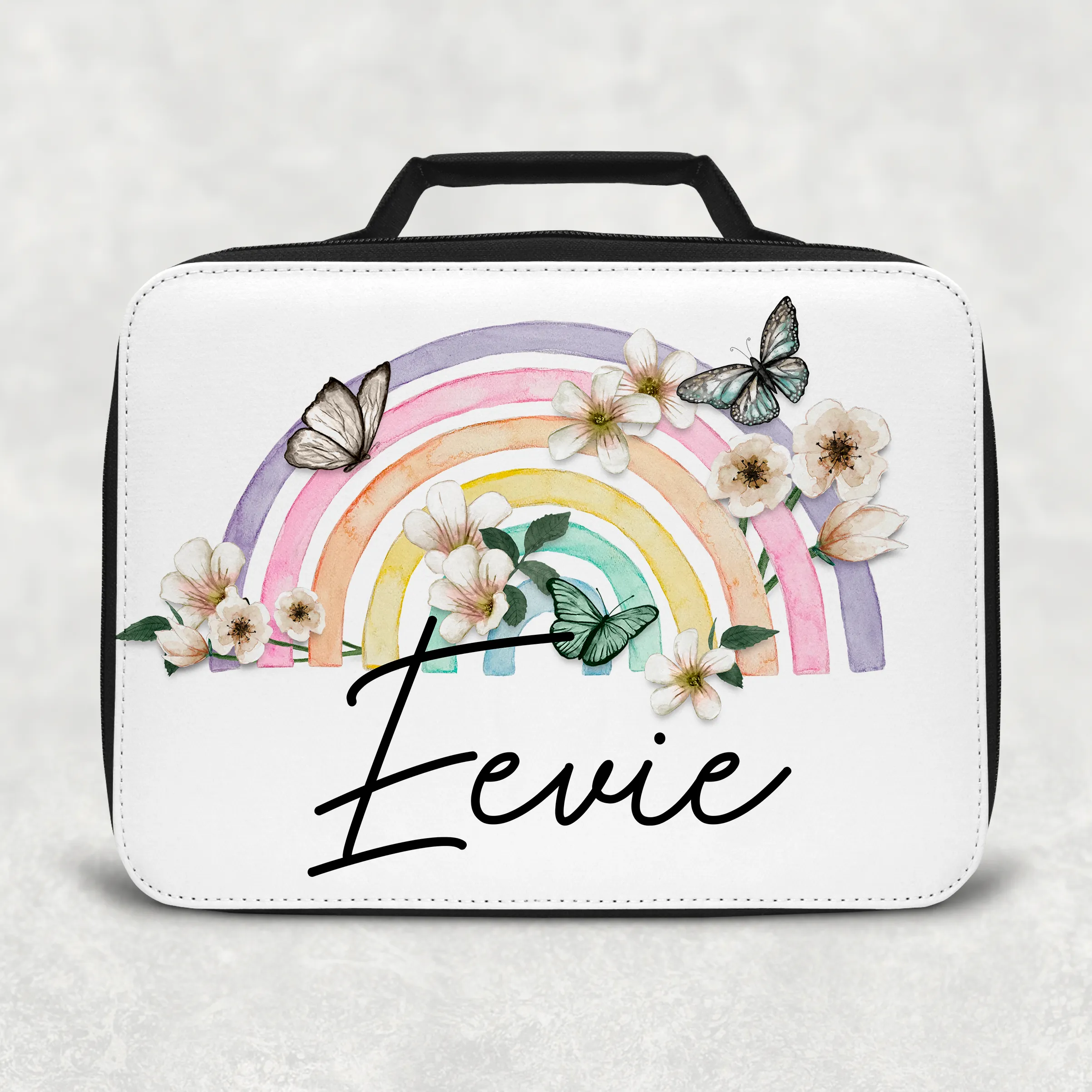 Butterfly Rainbow Personalised Insulated Lunch Bag