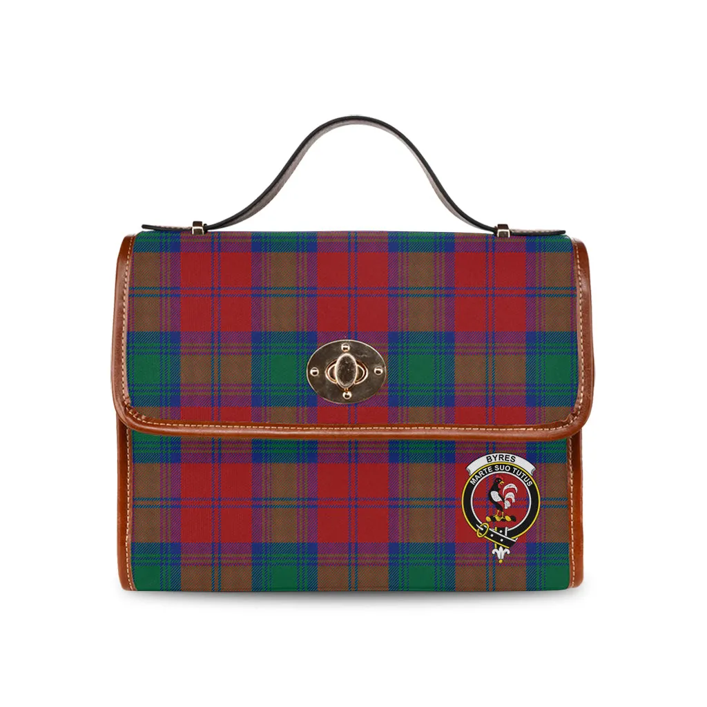 Byres (Byses) Tartan Waterproof Canvas Bag with Family Crest