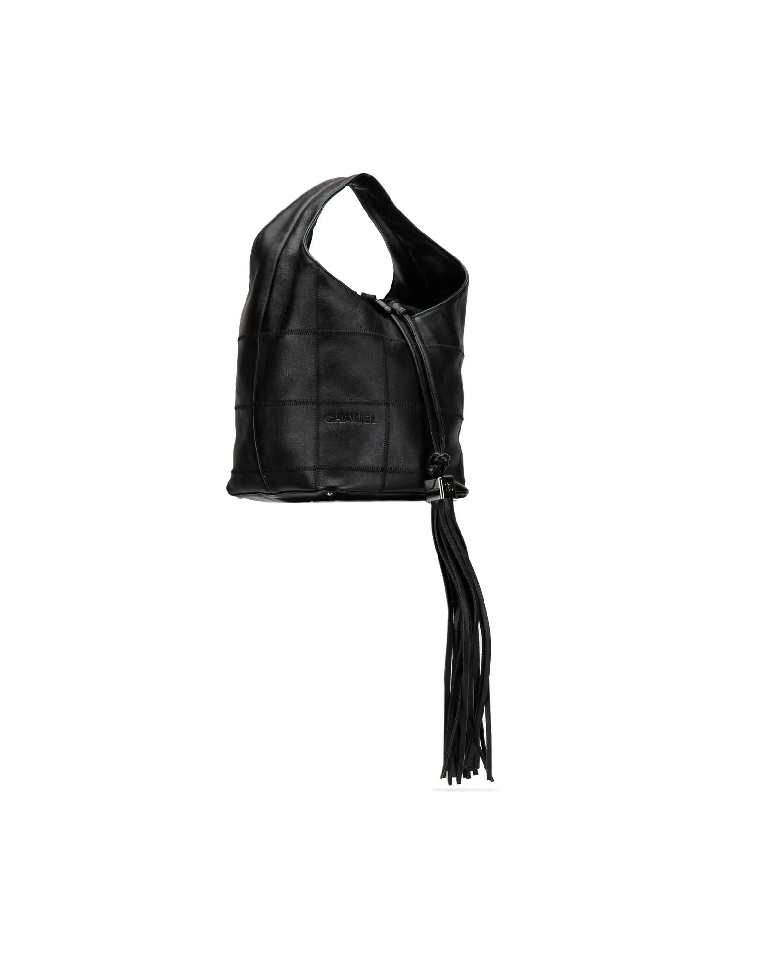 Calfskin Leather Bucket Bag with Drawstring Closure