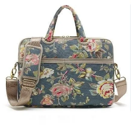 Canvas Laptop Shoulder Bag Messenger Bag for Women