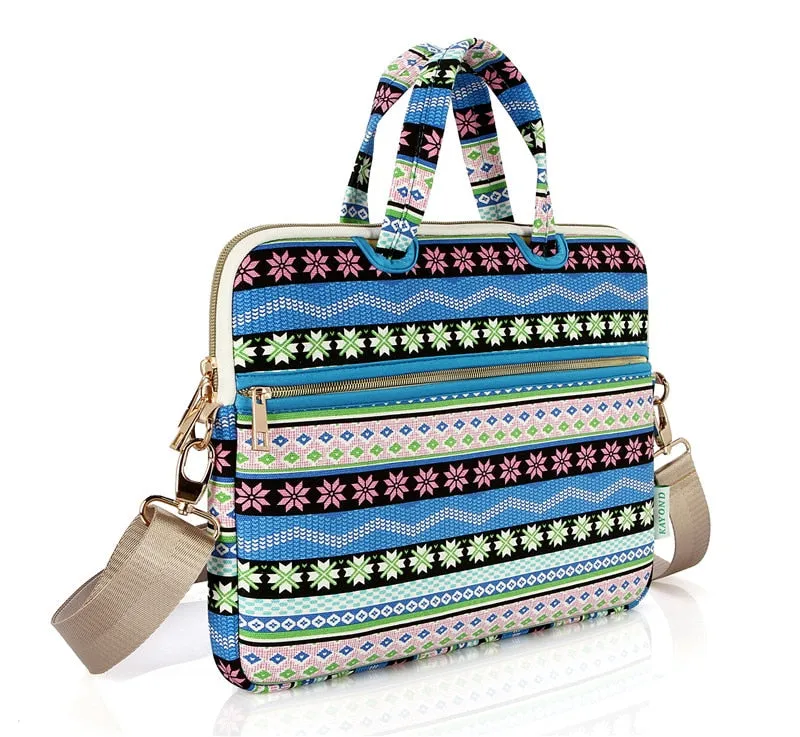 Canvas Laptop Shoulder Bag Messenger Bag for Women