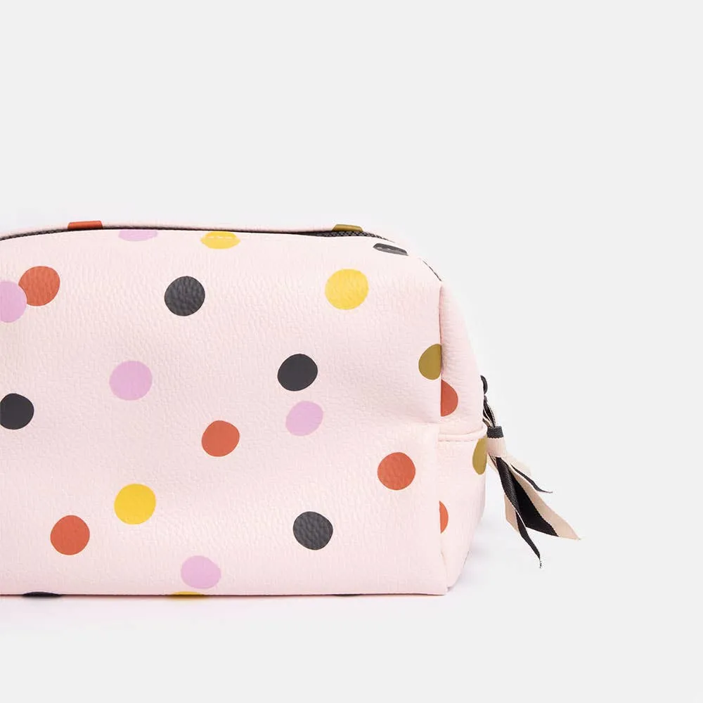 Caroline Gardner - Pale Pink Dotty Large Travel Washbag