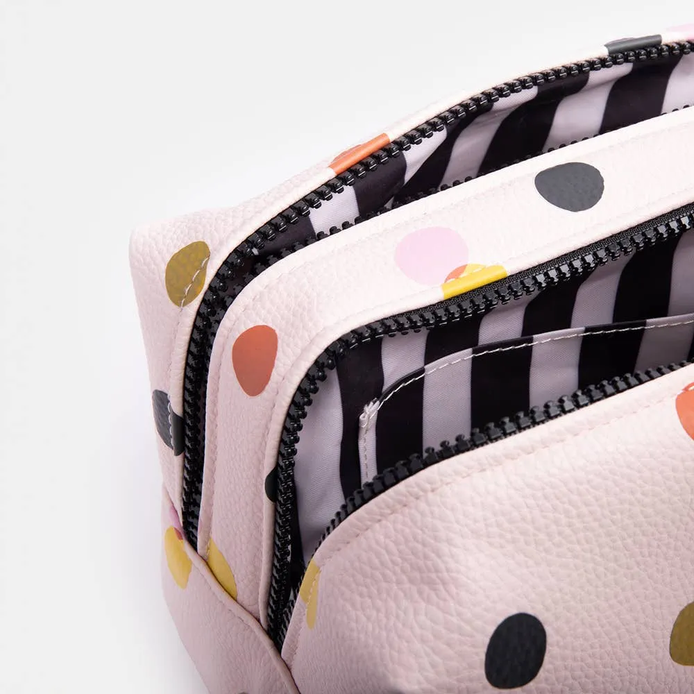 Caroline Gardner - Pale Pink Dotty Large Travel Washbag