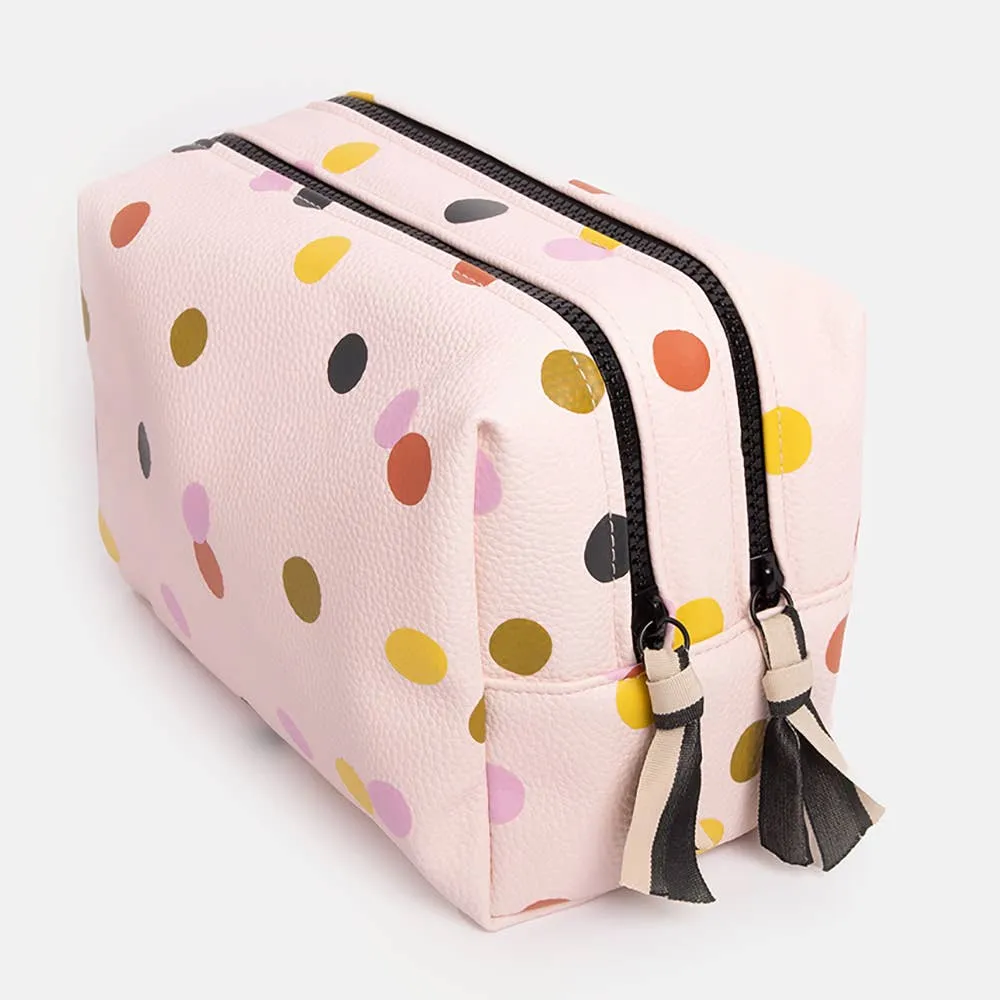 Caroline Gardner - Pale Pink Dotty Large Travel Washbag