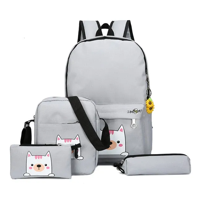 Cat Canvas 4pcs/set Bag