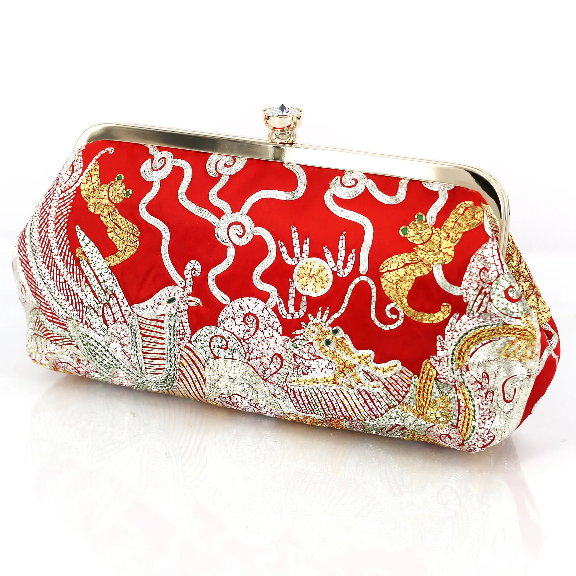 Chinese Kwan Kwa Clutch - Dragon & Phoenix 【裙褂手袋-龍鳳】