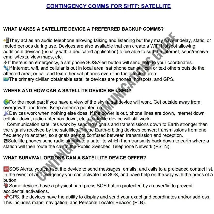 Contingency Communications - Primary, Alternate, & Emergency Contact Options [PDF]