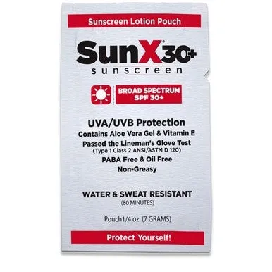 Coretex SunX SPF30 Sunscreen Pouches 200/Case 71430