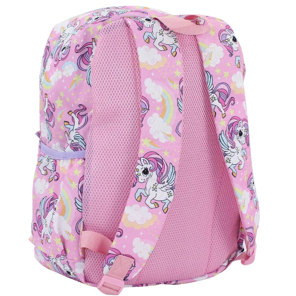 CUBS BABY PINK UNICORN AND RAINBOWS JUNIOR STUDENT BACKPACK