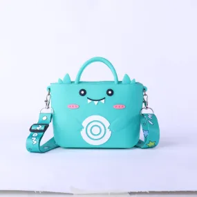 CUTE MONSTER BUCKET SILICON SLING BAG - GREEN