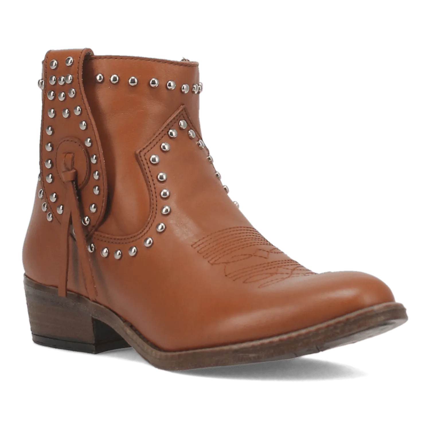 DESTRY LEATHER STUDDED BOOTIE