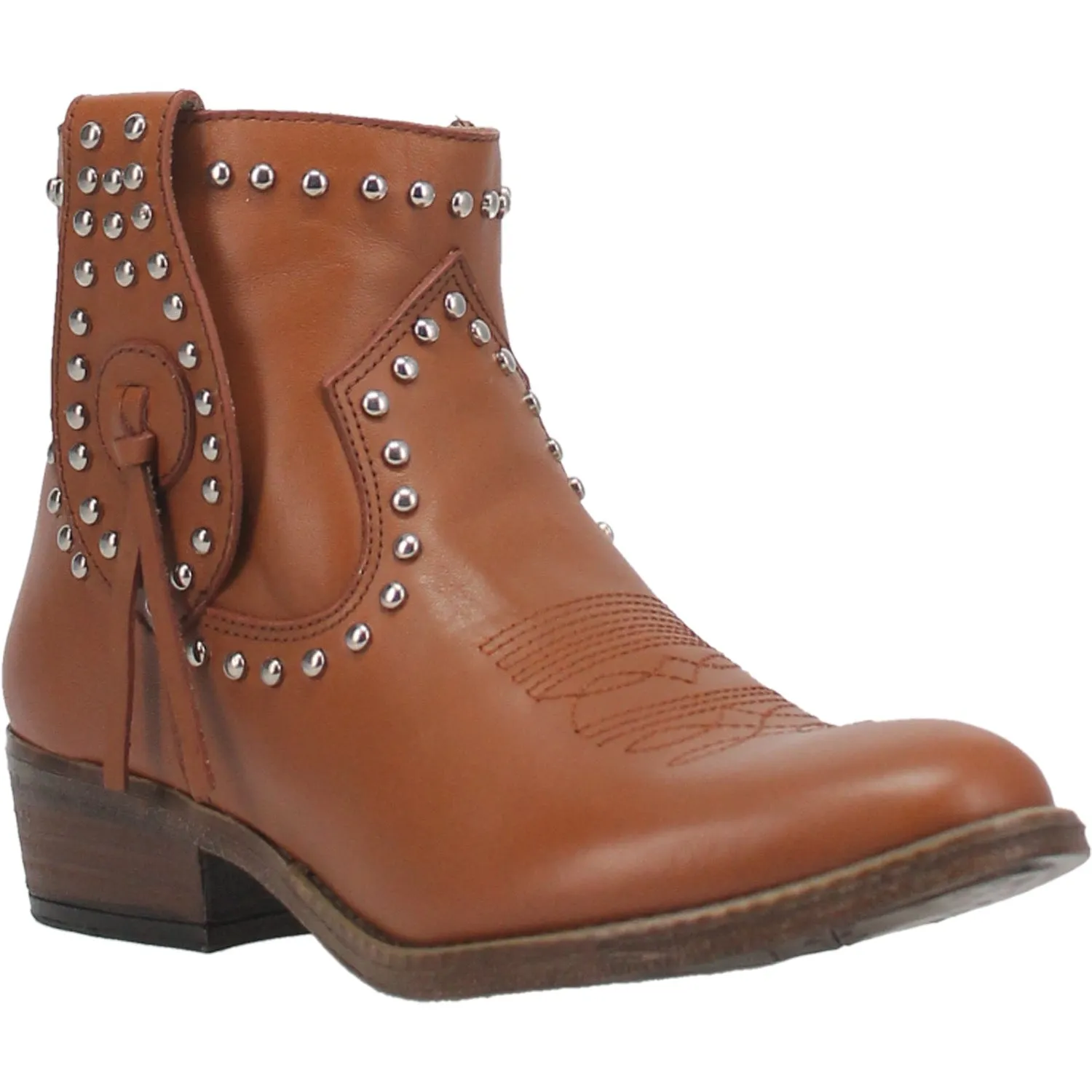 DESTRY LEATHER STUDDED BOOTIE