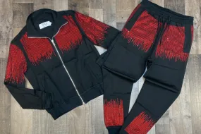 Dna Premium Wear- studded tracksuit (black/red)